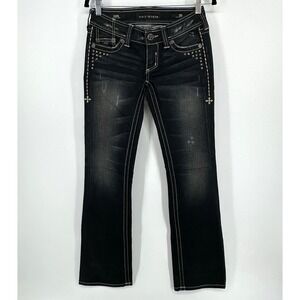 Affliction Jade Boot Cut Black Premium Women's  Jeans Black 28X33 Y2K Grunge MMA